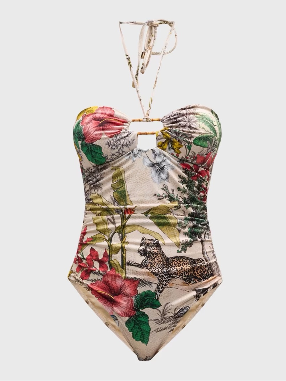 L'AGENCE
Emilia Soft Jungle Halter Bandeau One-Piece Swimsuit